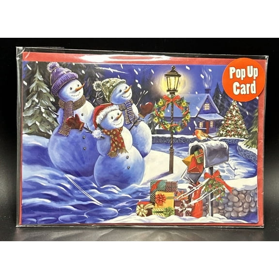 Snowman Holiday Pop Up Greeting Card w/Envelope