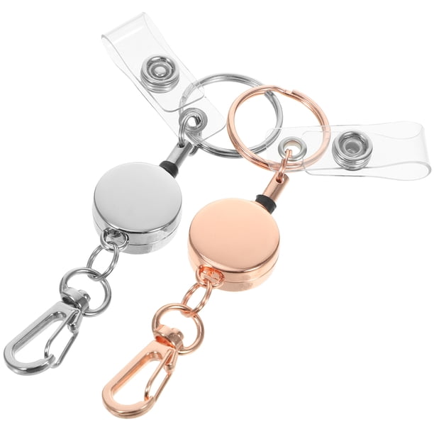 SOPOTUTU 2Ud Metálico Retractable Keychain Para Llaves Con Resistente Y Clip Seguro Para Cinturón