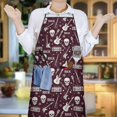 thumbnail image 6 of Burgundy Rock Skull Pattern Apron-Garden Aprons for Women with Pockets-Cotton Linen Waterproof Kitchen Cooking Gardening Aprons Adjustable for Kitchen,Cooking,BBQ and Salon 33x27 Inch, 6 of 7