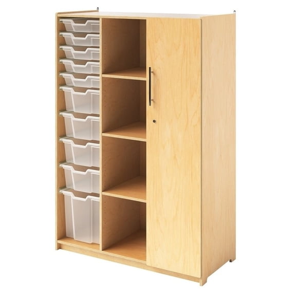 Whitney Brother  Teachers Wardrobe with Trays & Locking Door - Natural UV
