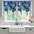 thumbnail image 4 of Navy Blue Coastal Tie Up Curtains for Windows, Adjustable Balloon Window Shades, Nautical Beach Starfish Coral Summer Kitchen Window Treatments Adjustable Roll Up Curtain for Basement/Nursery 52"x45", 4 of 8