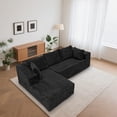 thumbnail image 5 of 108.5” Modular Cloud Sectional Sofa with L Shape Chaise, Oversized Boneless Deep Seat Couch with Corduroy Fabric, No Assembly Required Living Room Sofa, Black, 5 of 11