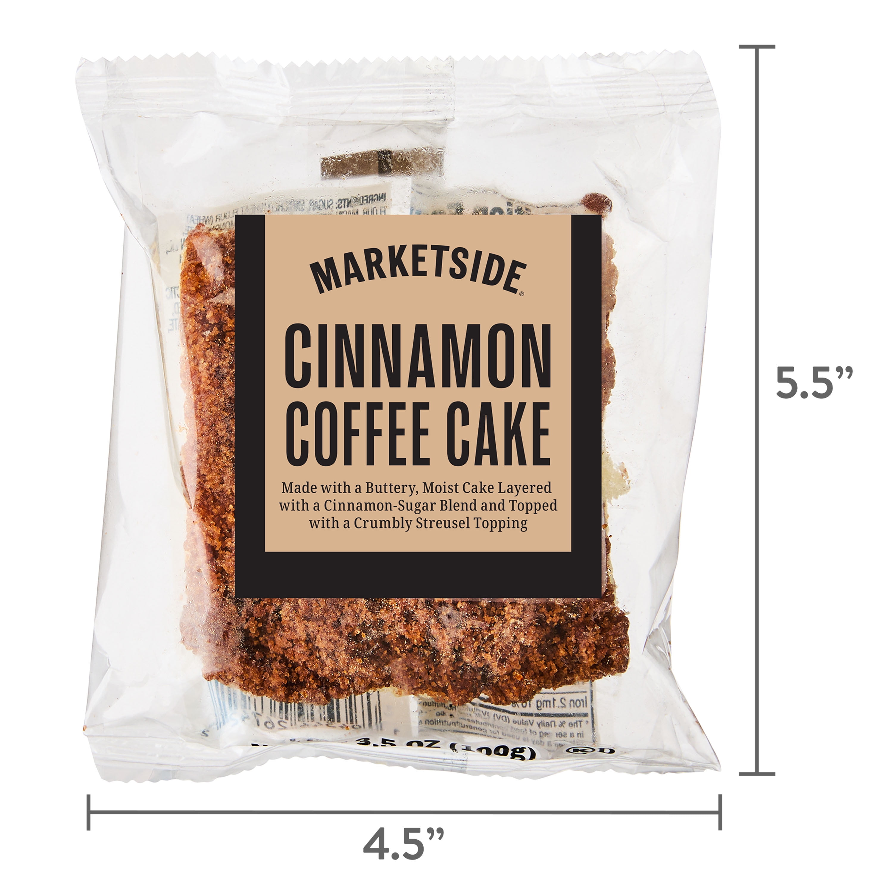 Marketside Cinnamon Coffee Sliced Cake, Individually Wrapped, 3.5 oz