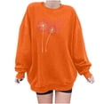 thumbnail image 2 of Jsaierl Sweatshirts de Sensibilisation au Cancer du Sein pour Femmes Imprimé Ruban Rose Pissenlit Pullovers Col Rond Manches Longues Tops Automne Décontracté Sweatshirt Ample, 2 of 4