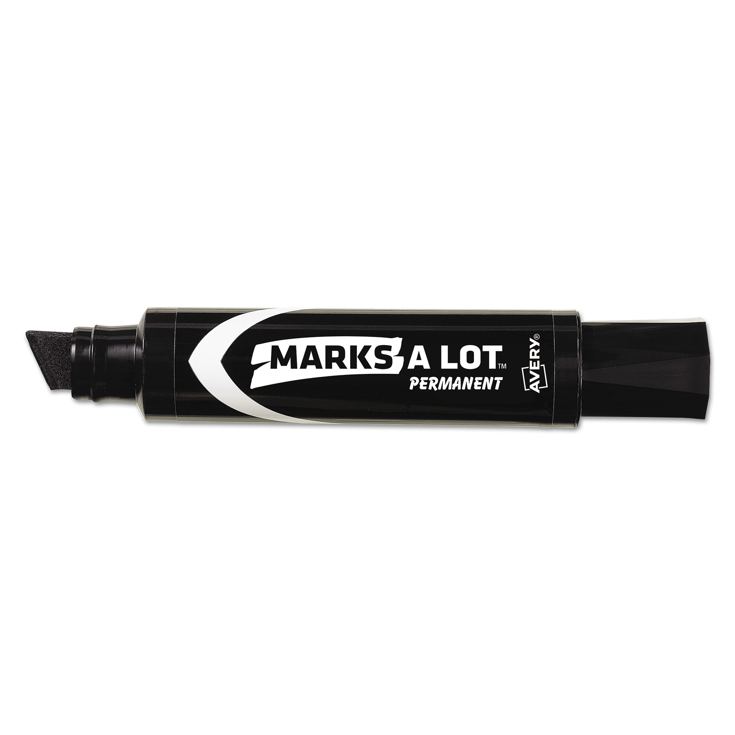 Avery MarksALot Jumbo DeskStyle Permanent Marker, Chisel Tip, Black