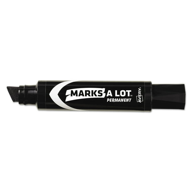 Avery MarksALot Jumbo DeskStyle Permanent Marker, Chisel Tip, Black