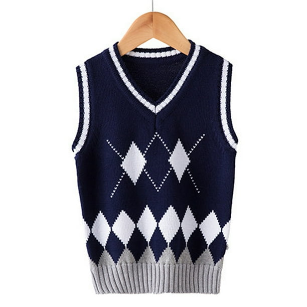 Chaleco unisex para bebé, chaleco sin mangas con cuello en V de algodón uniforme suave de punto Adepaton BST2002133-1