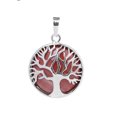 thumbnail image 1 of Natural Round Gem Stone Kabbalah Tree of Life Necklaces Pendants, 1 of 6