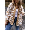 thumbnail image 6 of Women's Cozy Light French Beige Flower Pattern Button Up Fleece Jacket | [ZhiHiMeRi] | (US 20-22)2XL, 6 of 7