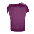 thumbnail image 4 of Inglocry Off The Shoulder Tops for Women Silk Satin Summer Short Sleeve Blouse Shirts Y2K Going Out Top Beach Vacation Dark Purple S, 4 of 6