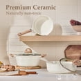 thumbnail image 6 of Carote Ceramic Nonstick Pots and Pans Set, 13 Pieces Kitchen Cookware Sets Compatible for All Stoves, White Granite, 6 of 8