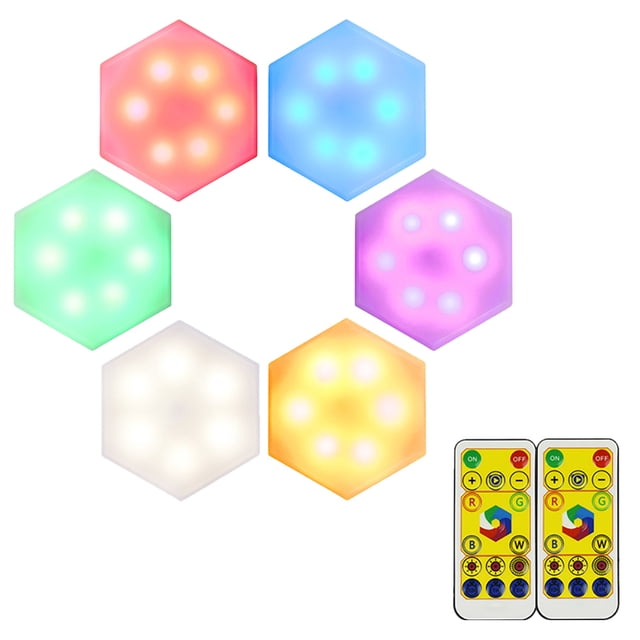 Interruptor Táctil Rgb Diy Batería Gabinete Lámpara De Pared Lámpara De Nido De Abeja Lámpara De Pared Hexagonal De Nido De Abeja Colorida Cateissary HA016209-00