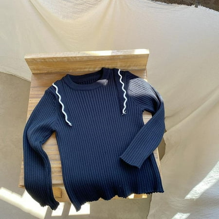 

Sweater For Child Babys Kids Toddler Girls Spring Winter Long Sleeve Ruffle Thick Knit Pullover Tops Sleepwear Clothes Coat