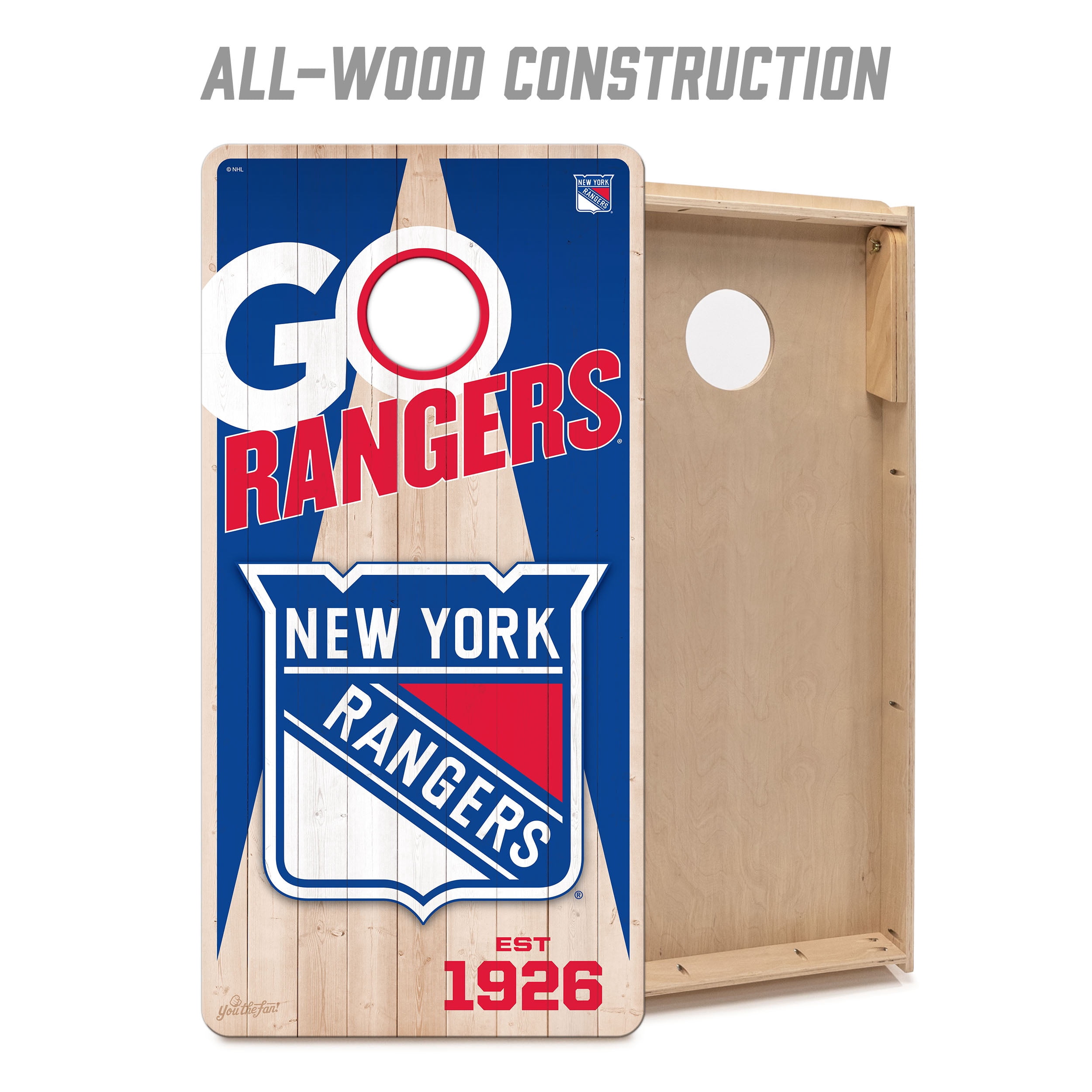 YouTheFan NHLNew York Rangers 2' x 4' Cornhole Game No Bags