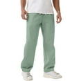thumbnail image 4 of Dwelliawo Sweatpants for Men Open Bottom Wide Leg Gym Pants Athletic Lounge Lightweight Sweatpants with Pocket Fall Loose Pant Mint Green M, 4 of 7