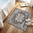 thumbnail image 2 of General 2x2 Washable Bathroom Area Rug, Non-Slip Vintage Oriental Low Pile Carpet, Soft Floor Mat for Entryway, Kitchen Sink, Laundry Room,Stain Resistant Home Decor Mat for Small Space 24x24 Black, 2 of 17