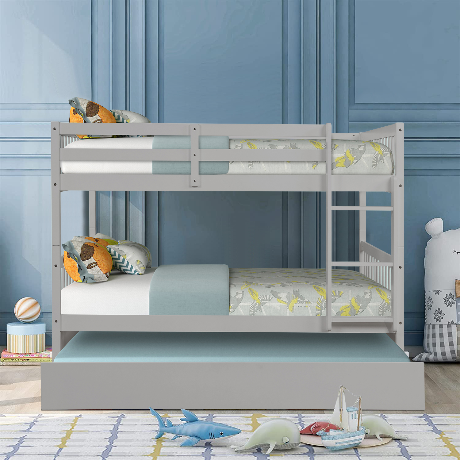 Full Over Full Bunk Bed, Full Over Full Bunk Bed with Twin Size Trundle