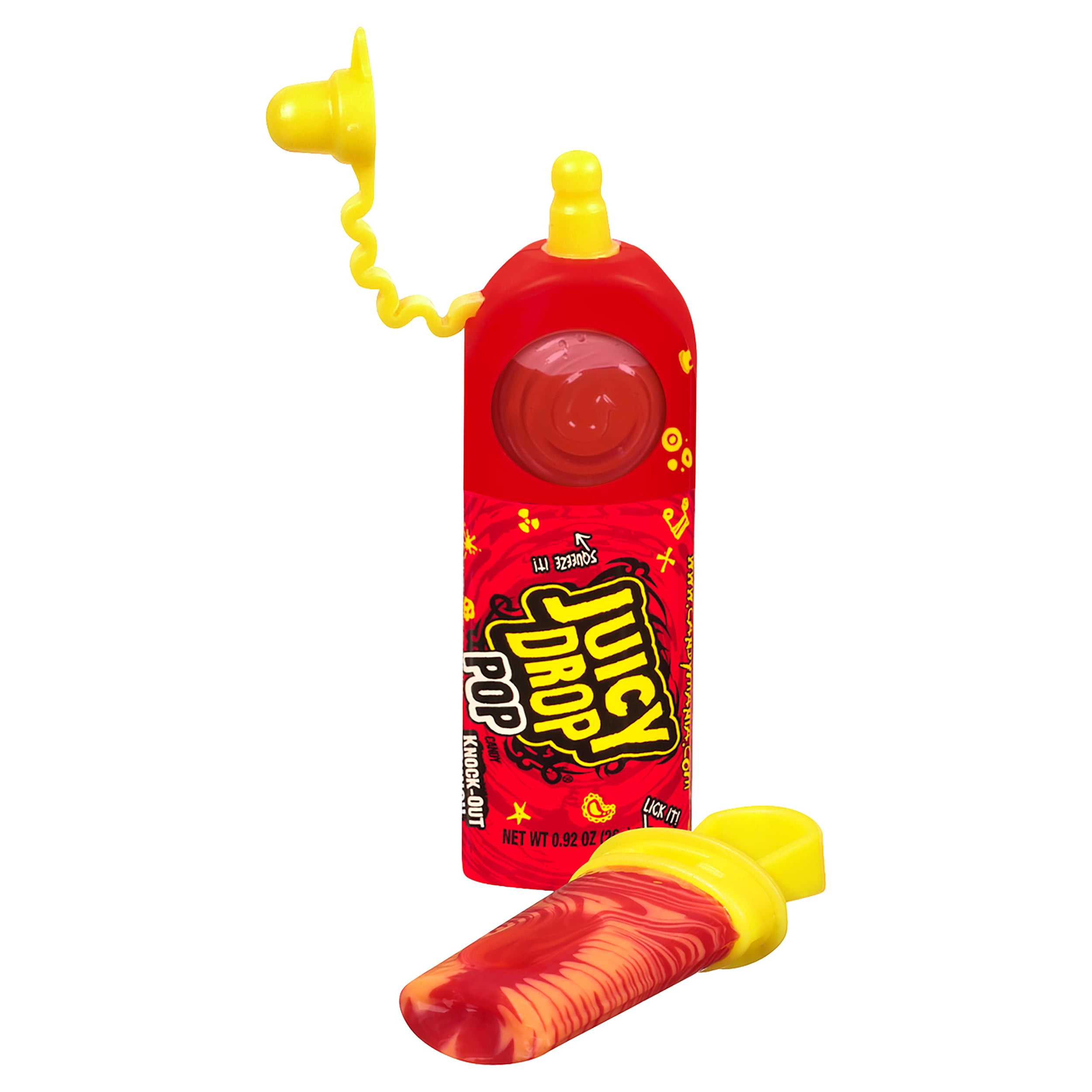 Juicy Drop Pop Sweet Lollipops Candy with Sour Liquid, Assorted Flavors, .92oz (Flavor May Vary)