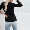 thumbnail image 4 of MSJUHEG Womens Tops Womens Long Sleeve Tops Women Fashion Soild Color Square Collar Long Sleeve Casual Blouse T-Shirt Tops Womens Fall Tops Black M, 4 of 9