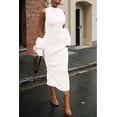 thumbnail image 3 of Conjunto de Dos Piezas para Mujer PRETTYGARDEN Cardigan de Punto y Vestido Maxi Blanco Talla S, 3 of 8