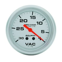 AUTO METER 4484 2-5/8IN VACUUM, 30 IN. HG MECH, ULTRA-LITE