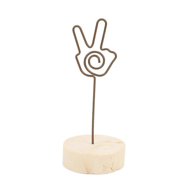 6Pcs Table Number Holder Hand Signal Gesture Modeling Convenient Practical Beech Material Photo Table ClipGesture 2