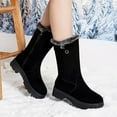 thumbnail image 3 of Daolelai New Autumn and Winter Women's Leather Boots Snow Boots Short Boots Mid-Heel, 3 of 9
