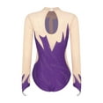 thumbnail image 4 of Yeahdor Womens Rhinestone Gymnastics Leotard Long Sleeve Figure Skating Bodysuit Ballet Dance Leotard Purple XL, 4 of 7