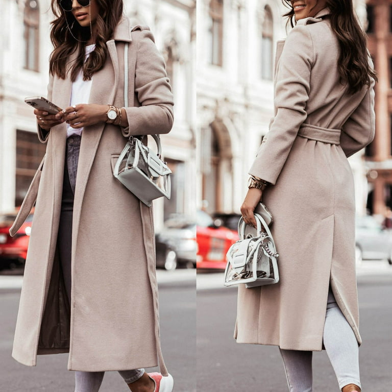 FITORON Womens Winter Coats- Elegant Plush Long Sleeve Peacoat
