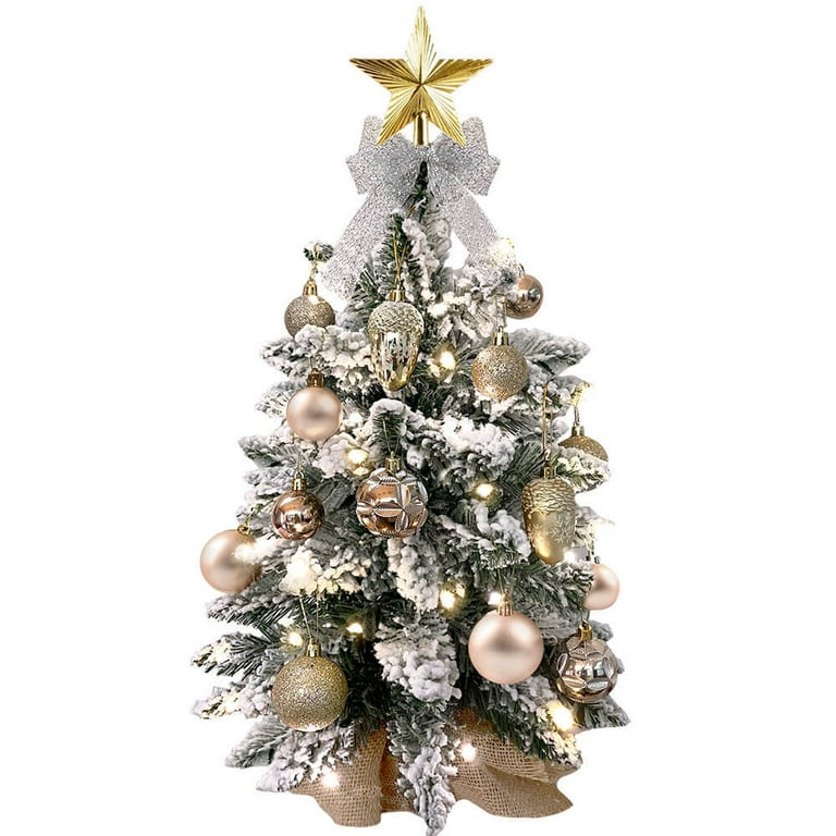 Hassch Mini Christmas Tree 2ft with Light, Artificial Small