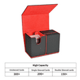 thumbnail image 2 of Card Deck Box, Premium Box with Flip Dice Tray , Case Storage for Sports Playing Game Cards Black+Red, 2 of 6