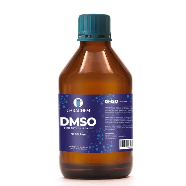 Botella de vidrio líquido de dimetilsulfóxido GARCHEM Pure DMSO de 500 ml