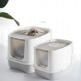 thumbnail image 3 of Inodoro grande para gatos, inodoro grande para gatos, caja de arena dividida para gatos, bandeja de arena grande para gatos, características mejoradas, 3 of 12
