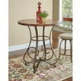 thumbnail image 2 of Powell Hamilton Round Pub Table, Matte Pewter and Bronze, 2 of 15