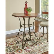 Powell Hamilton Round Pub Table, Matte Pewter and Bronze
