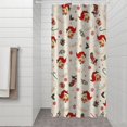 thumbnail image 2 of Beige Christmas Santa Pattern Shower Curtain 36"x72" ,Bathroom Decorative Shower Curtains Set with 12 Hooks,Modern Waterproof Washable Shower Curtain, 2 of 6