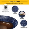 thumbnail image 3 of Elastic Fitted Round Tablecloth, Navy Blue Waterproof Stretch Table Cover for 55"-60" Tables, Retro Oil Painting Modern Abstract Art Aesthetics Washable Outdoor Tablecloths for Patio, Picnic, Camping, 3 of 9