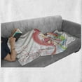 thumbnail image 6 of Colorful Soft Flannel Fleece Throw Blanket, Floral Haze Pattern with Heart Love Spring Influences Work of Art, Cozy Plush for Indoor and Outdoor Use, 70" x 90", Multicolor, by Ambesonne, 6 of 6