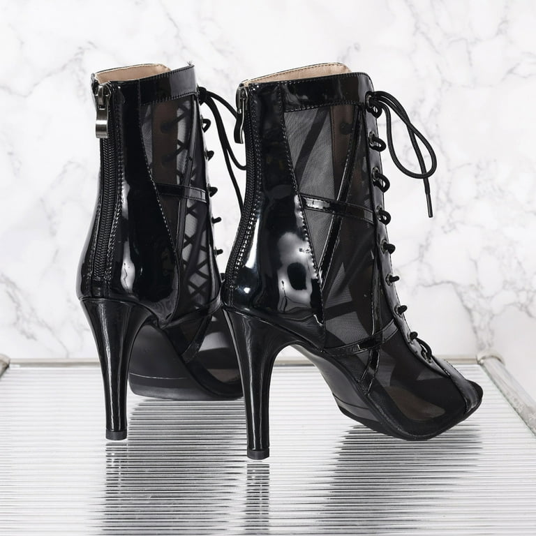 Nrmvnmi Women's High-Heels Ankle Boots Closed Toe 7Cm Slim