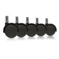 thumbnail image 1 of Slipstick CB682 2 Inch Replacement Office Chair Wheels (Set of 5 Casters) Universal Standard Size Stem 7/16 Inch x 7/8 Inch - Black Plastic, 1 of 4