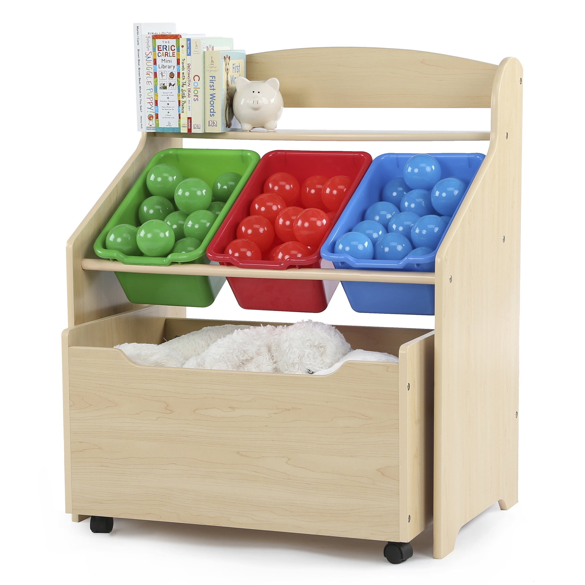 Humble Crew 3-Tier Toddler Storage Unit with Rollout Toy Box - Walmart