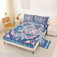 thumbnail image 2 of jejeloiu Boho Mandala Queen Sheets For Men Women,Geometric Pattern Queen Sheet Sets,Blue Pink White,4-Piece,1 Flat Sheet, 1 Fitted Sheet and 2 Pillowcases, 2 of 6