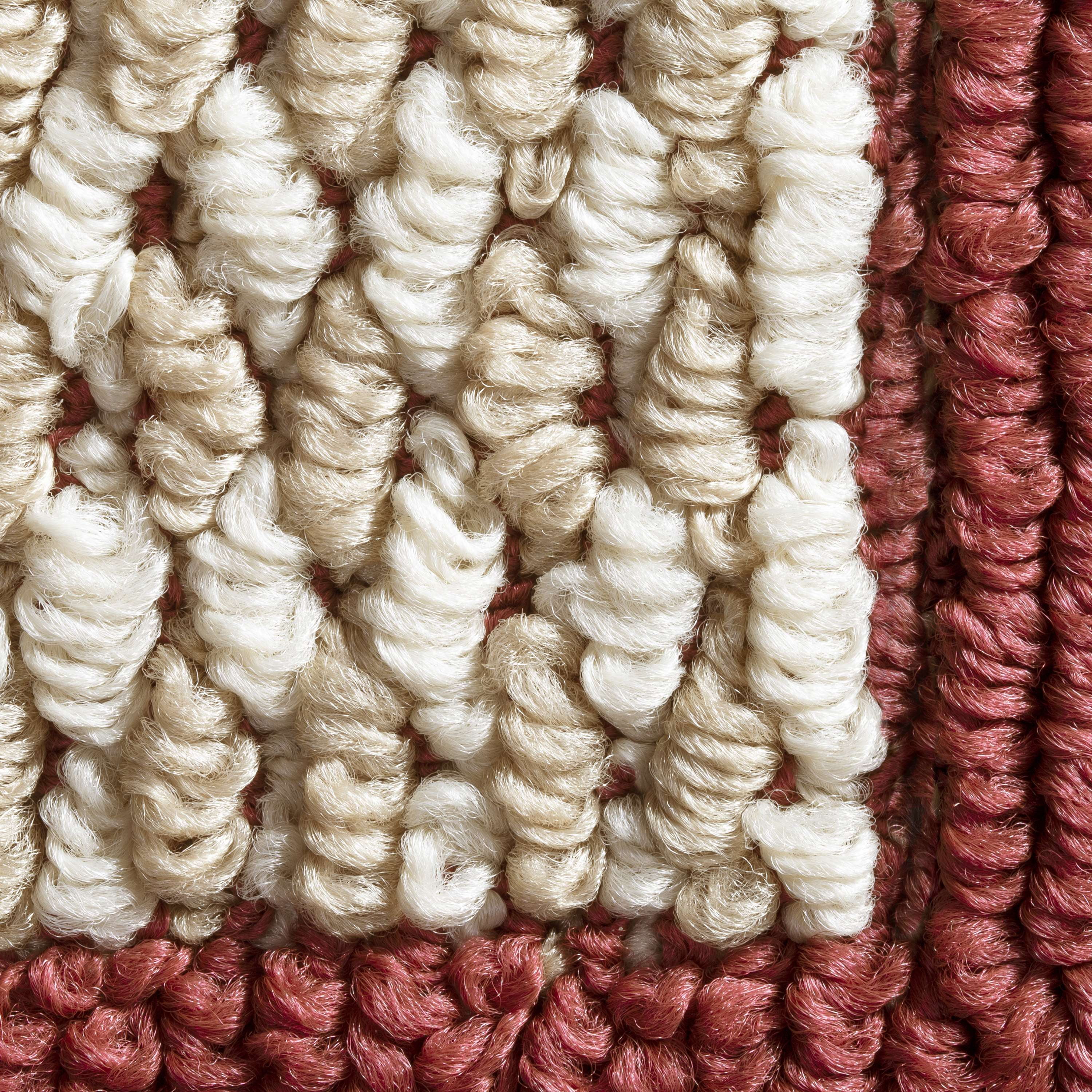 Mainstays Farmhouse Faux Sisal Red Border Indoor Area Rug Set, 3 Piece