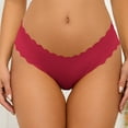 thumbnail image 3 of Jwputqe&nbsp;Thongs for Women,Thongs,Thong Panties,Breathable,Fitted,Solid,Low Waist,Nylon,Spandex,Wine,M, 3 of 5