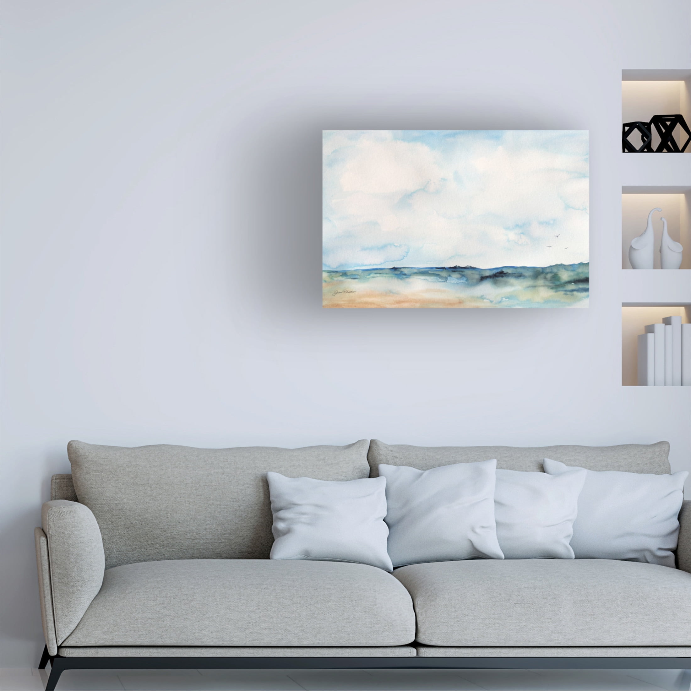 Canvas Wall Art - Jean Plout 'Paradise Beach' Wall Art for Living Room, Bedroom, or Office Décor by Trademark Fine Art - 47 x 30 Inches