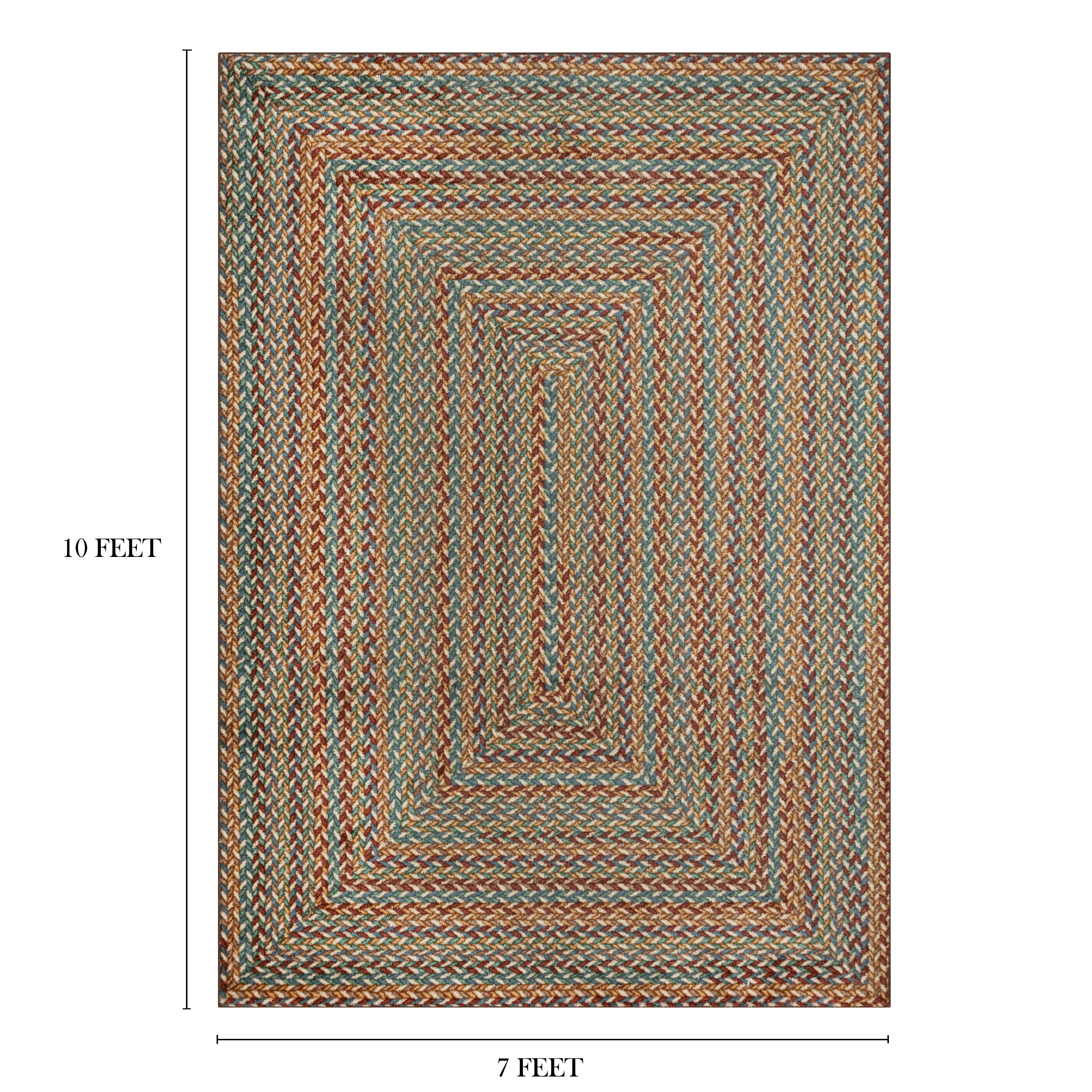 Mainstays Traditional Multicolor Print Braid Indoor Area Rug, 7 ft x 10 ft