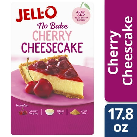 - (3 Pack) Jell-O No Bake Cherry Cheesecake Mix, 17.8 oz Box