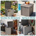 thumbnail image 2 of MINDYES 60 Gallon Outdoor Deck Box, Storage Box for Patio Cushions, Pool Floats & Garden Tools for Backyard, Beige, 2 of 7