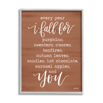 Cozy Romantic Autumn Quote Brown Seasonal Calligraphy Inspirational Graphic Art Framed Art Print Wall Art