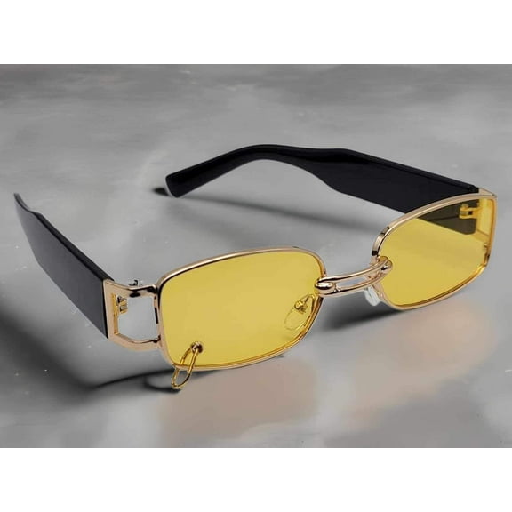 Popular Fashion Small Rectangle Women Luxury Sunglasses Yellow